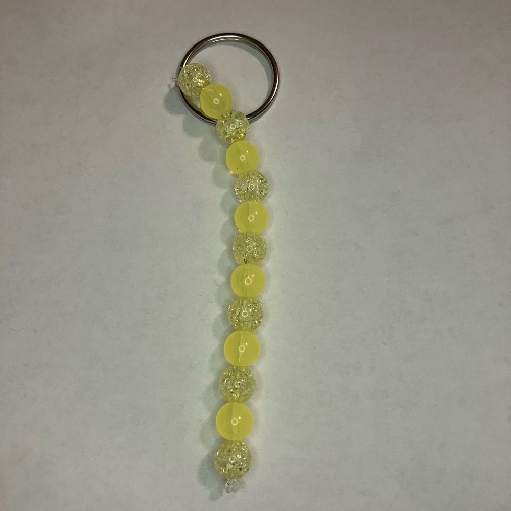 Yellow Beaded keychain